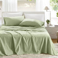 Comfort Spaces 100% Cotton Cal King Sheets - Breathable Sage Green