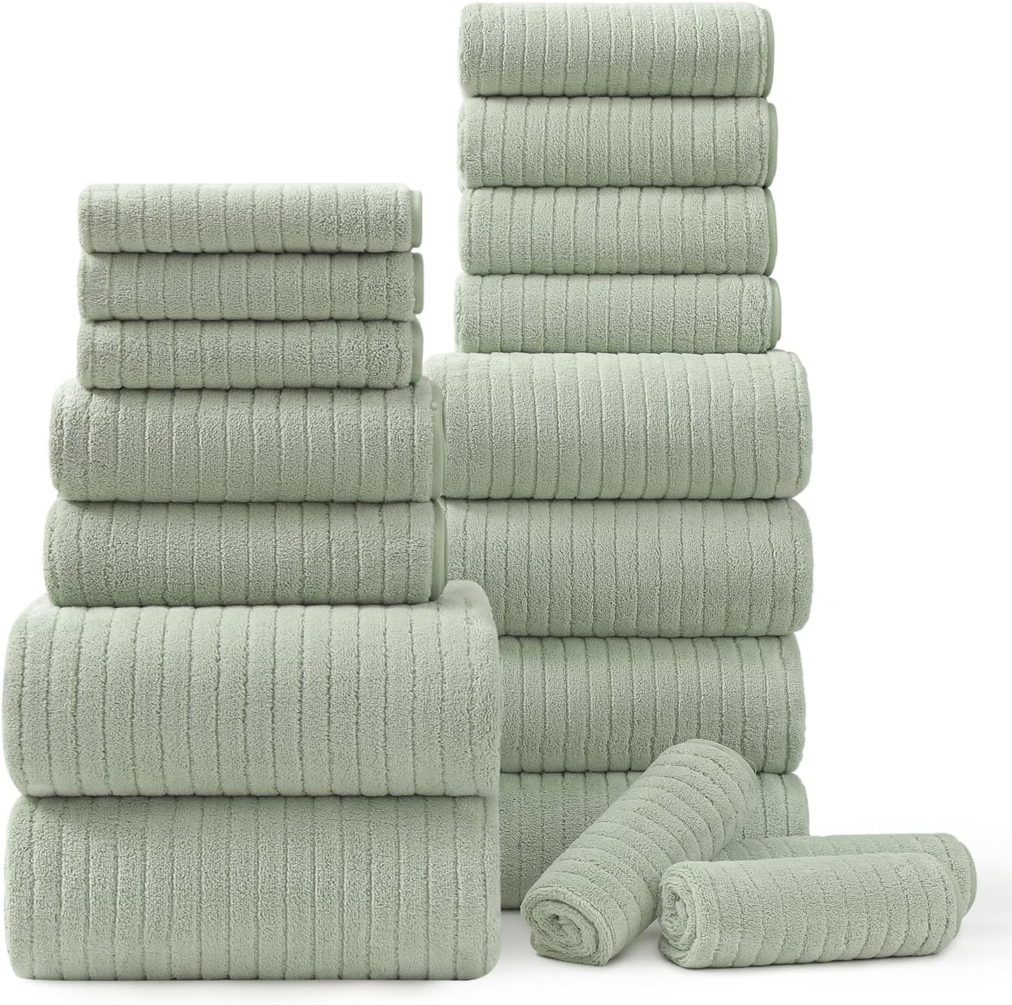 18 Piece Bath Towels Set - Super Soft and Highly Absorbent