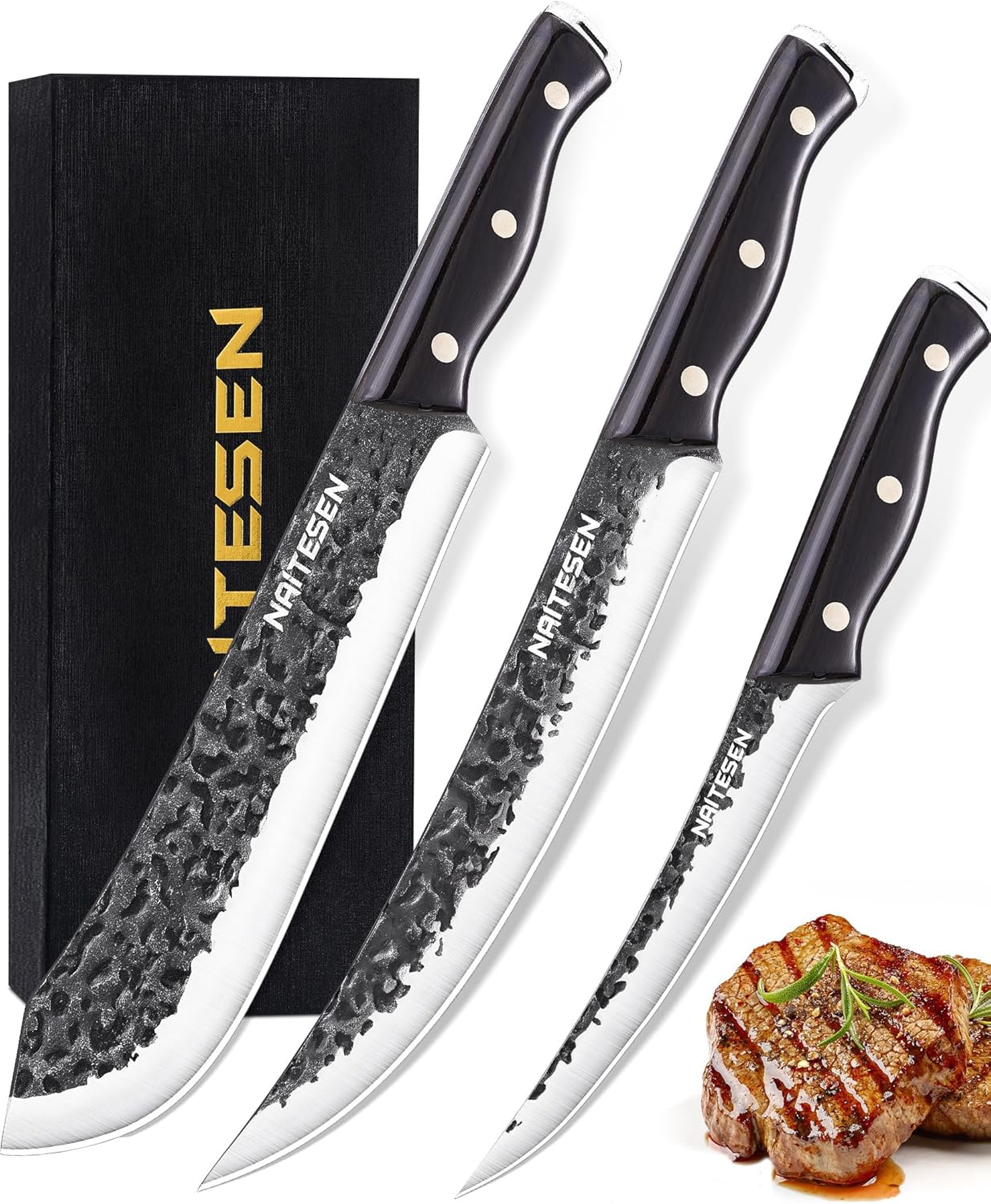 Professional Butcher Knife Set for Meat Cutting and BBQ Gifts