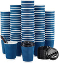 Disposable Ripple Wall 12 oz Coffee Cups with Lids and Straws - Bulk