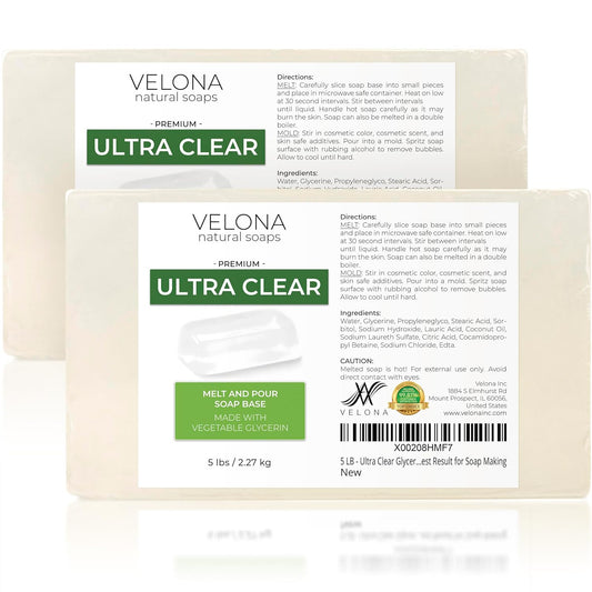 velona 10 LB Ultra Clear Glycerin Soap Base for Soap Making