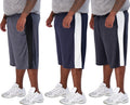 Real Essentials Men's Big & Tall 3-Pack Dry Fit Mesh Active Shorts hip
