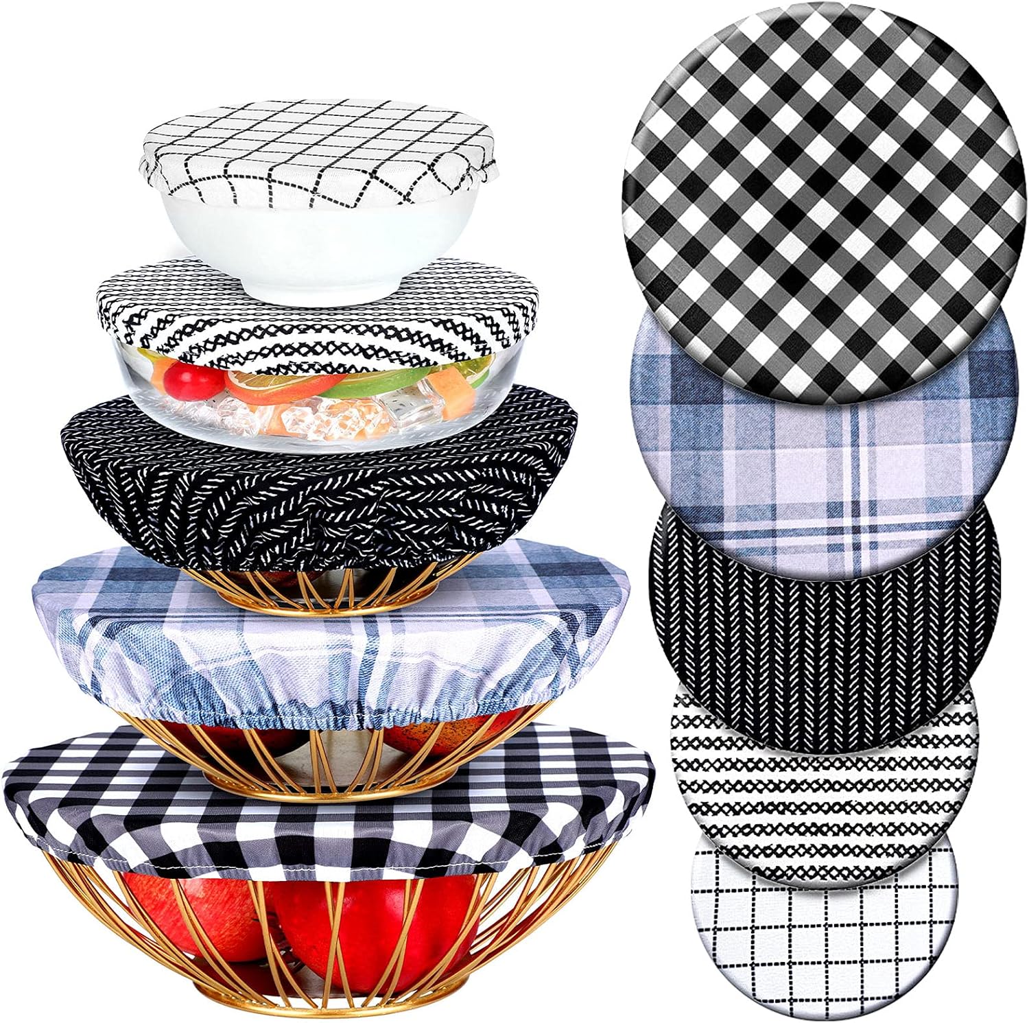 Patelai 10 Pcs Reusable Stretch Bowl Covers - Secure & Fresh!