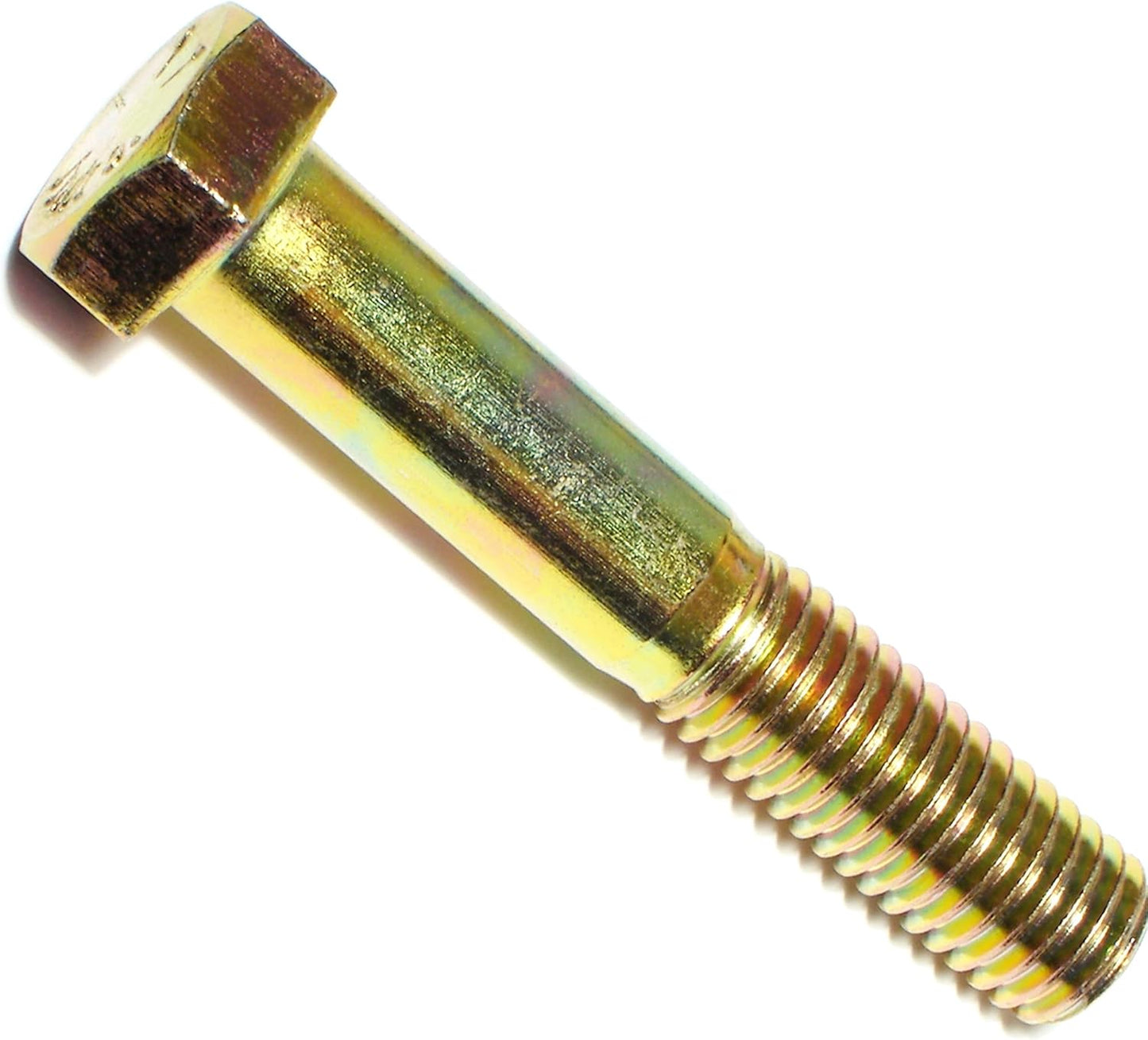 Grade 8 Coarse Hex Cap Screws 5/8-11 x 3-1/2 Yellow Zinc