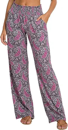 Urban CoCo Women's Boho Palazzo Pants for Casual Comfort