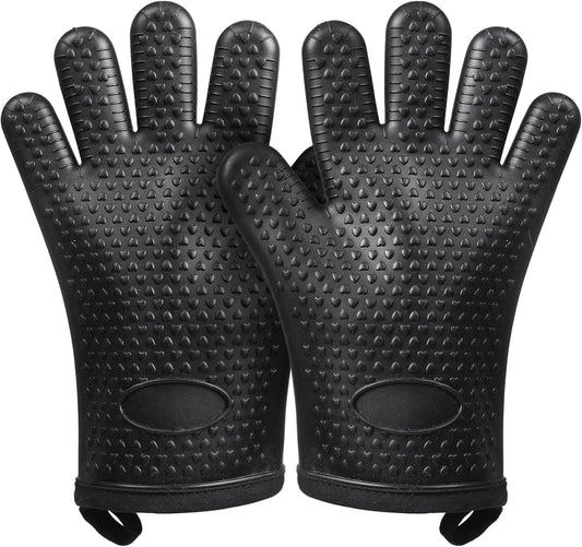 Heat-Resistant Silicone Oven Gloves - Waterproof & Non-Slip