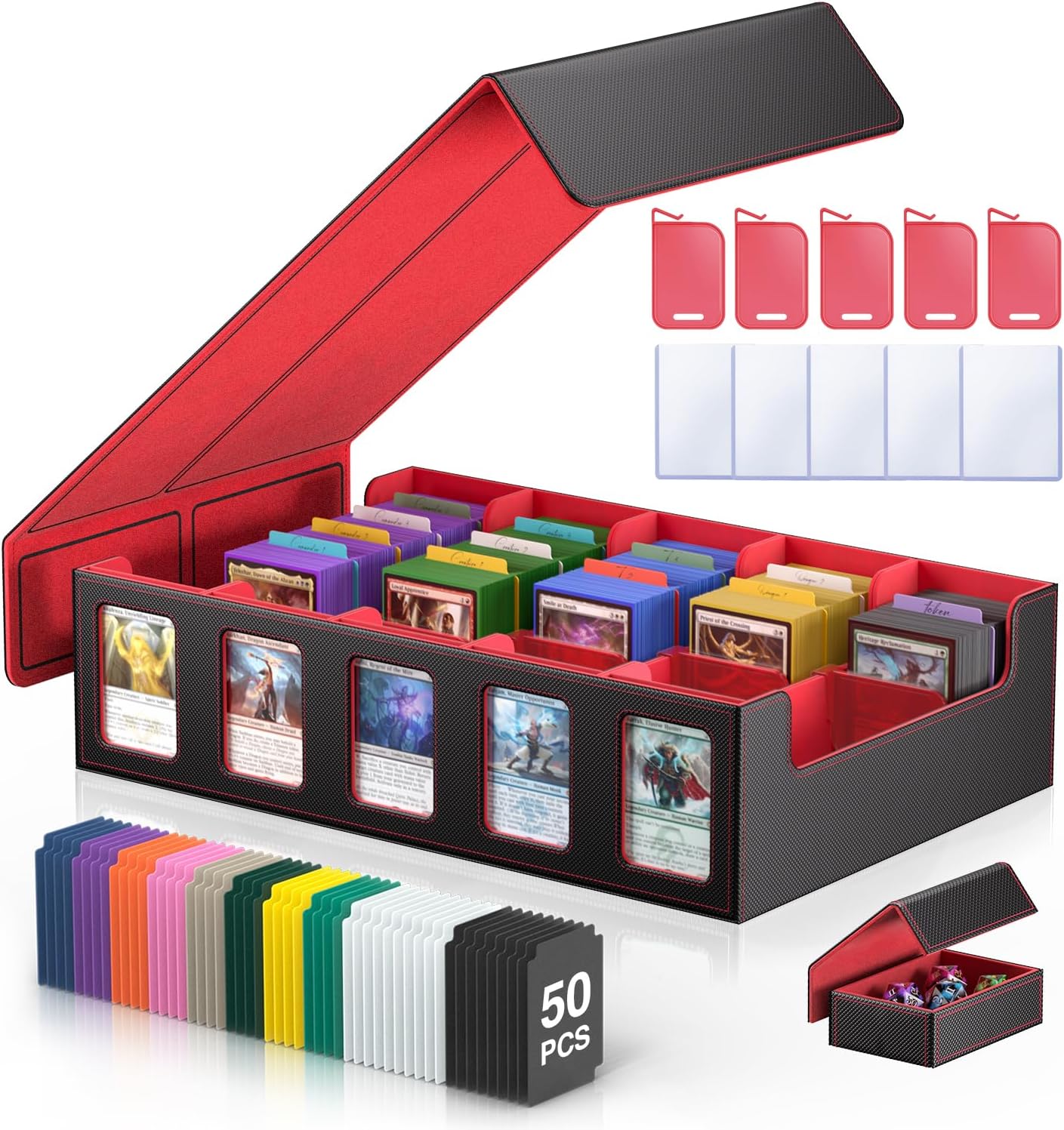 Trading Card Storage Box for 3900+ Cards with Magnetic Lid