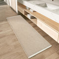 17 in x 48 in Brown & Cream Waffle Runner Rug - Super Absorbent Bath