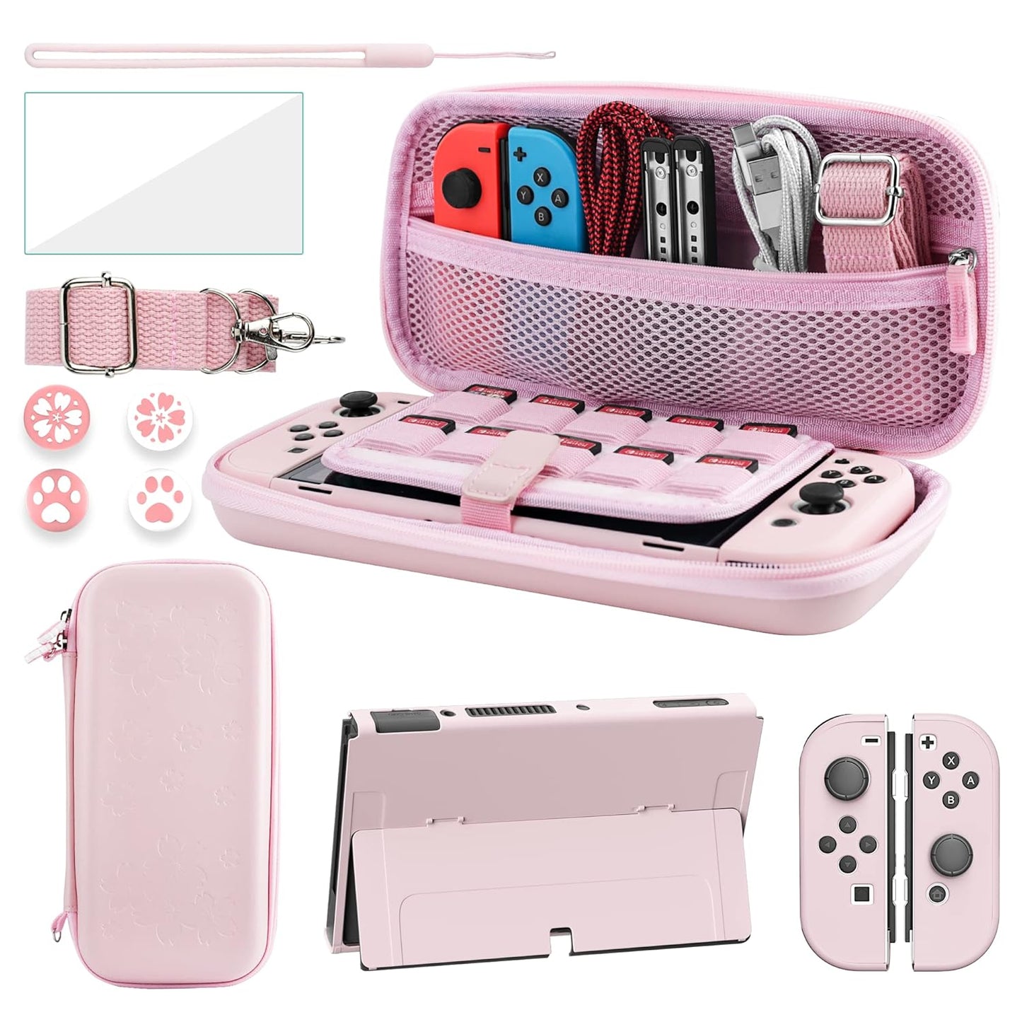 FANPL Case Bundle for Nintendo Switch OLED - Pink Accessories