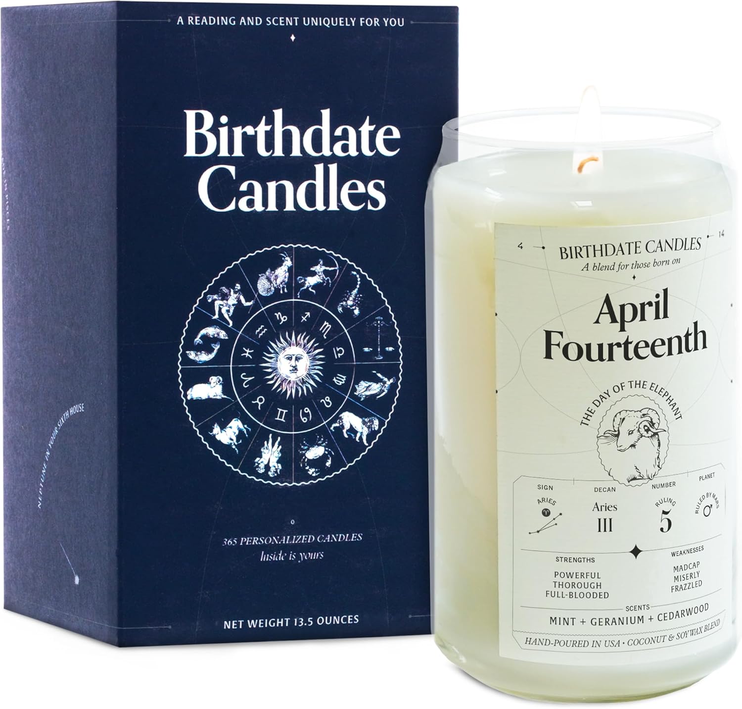 Aries Zodiac Birthday Candle - Unique April 14 Gift Idea