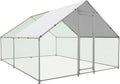 Large Metal Walk-in Chicken Coop with Spire Roof - Weatherproof Run