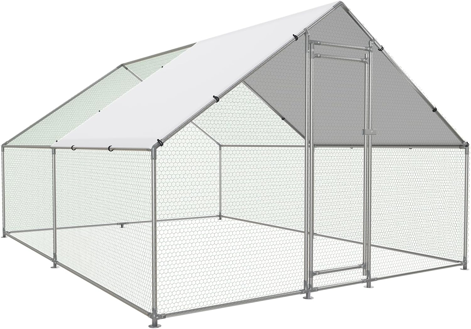 Large Metal Chicken Coop Walk-in Poultry Cage for Outdoor Use