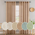 MIULEE Brown Linen Curtains for Elegant Bedroom and Living Room Style