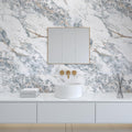 Thicken White Blue Marble Granite Contact Paper 32x591in - Durable