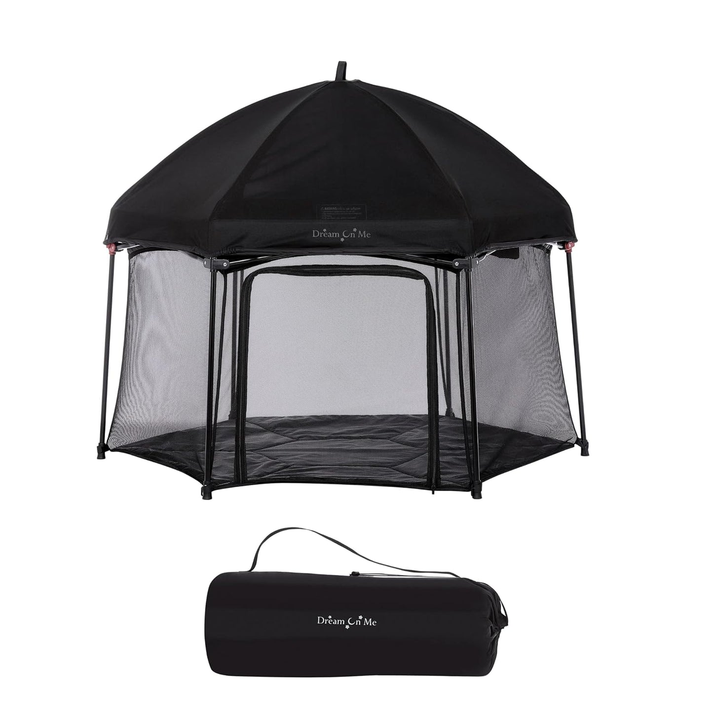 Dream On Me Onyx Canopy Playpen: Portable Comfort