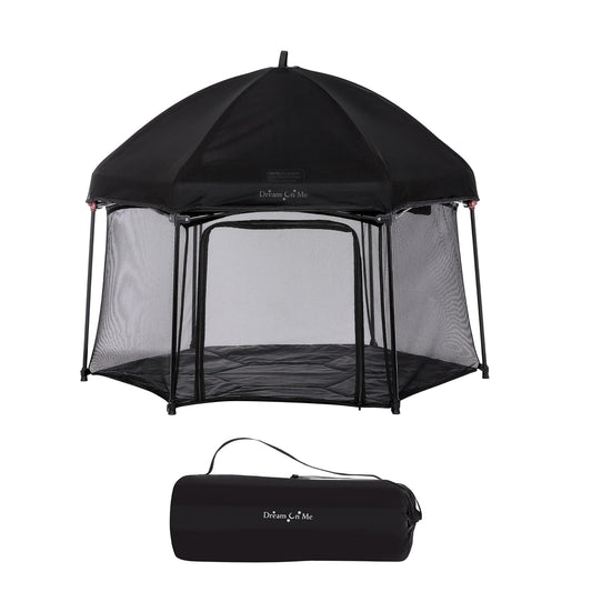 Dream On Me Onyx Canopy Playpen: Portable Comfort
