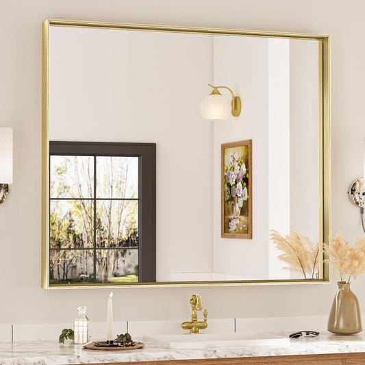 Stunning Brushed Gold Bathroom Mirror for Elegant Spaces