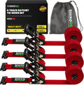 Rhino USA E Track Ratchet Tie Down Straps - Heavy Duty Secure Cargo