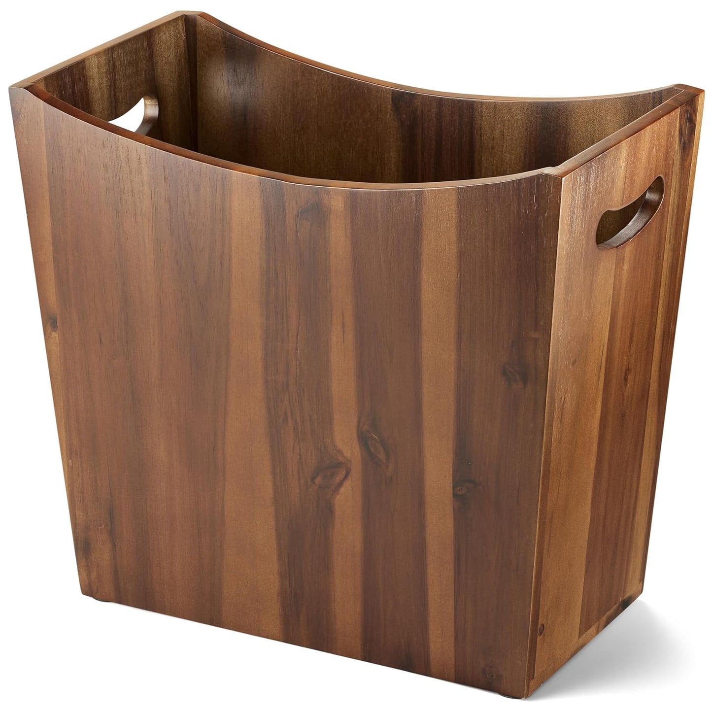 3 Gallons Rectangular Wastebaskets - Acacia Wood Trash Can