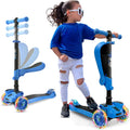 Hurtle 3-Wheeled Scooter for Kids - Sit or Stand with LED Wheel Lights