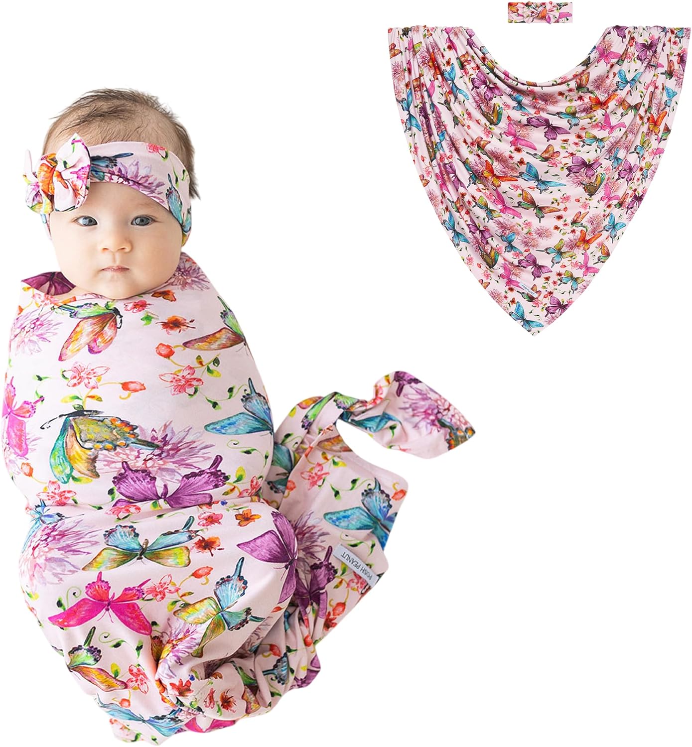 Posh Peanut Swaddle Blanket Set for Newborn Girls - Watercolor