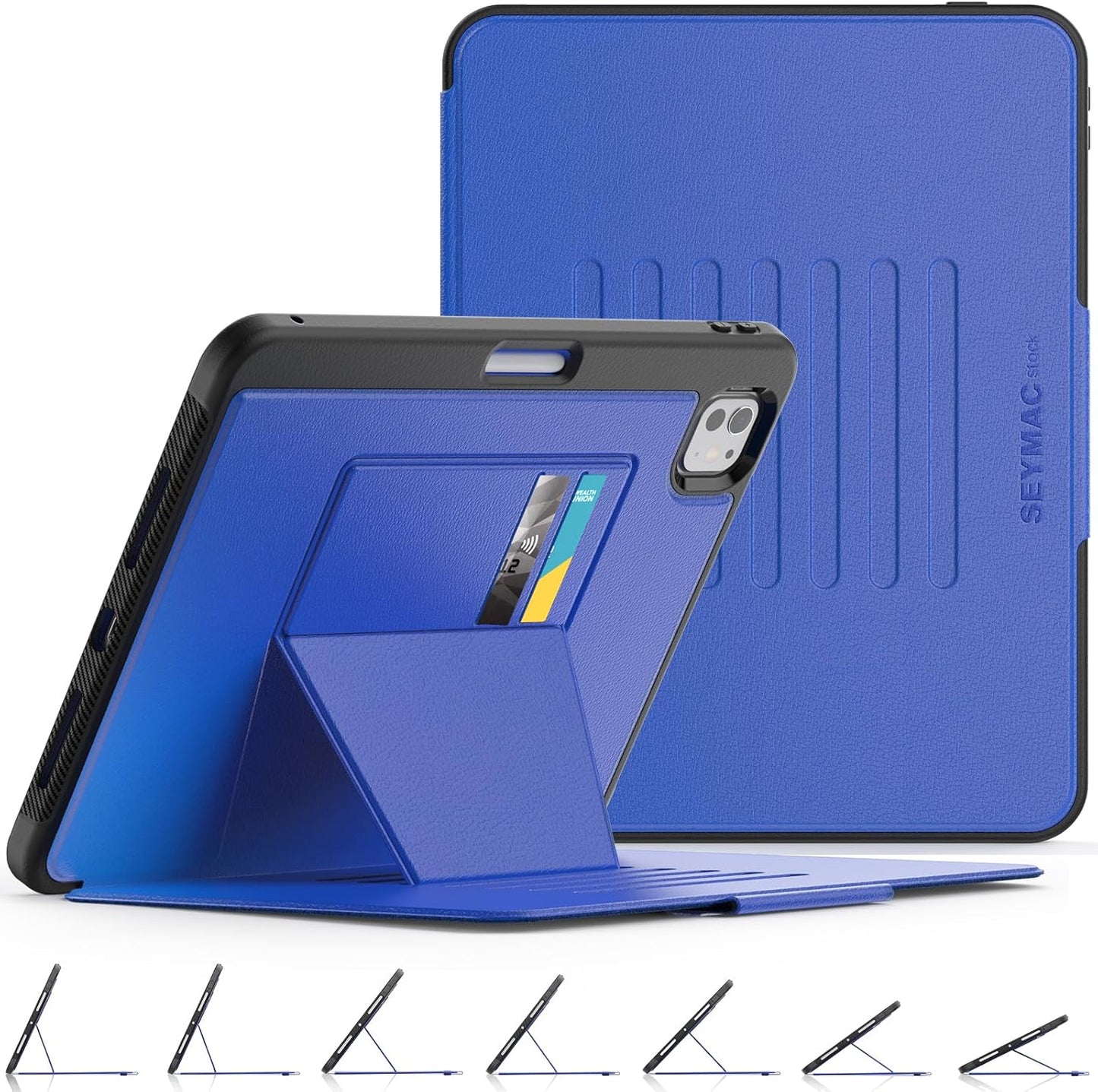 SEYMAC Stock Case for iPad Pro 11 inch 2024 with Multi-Angles