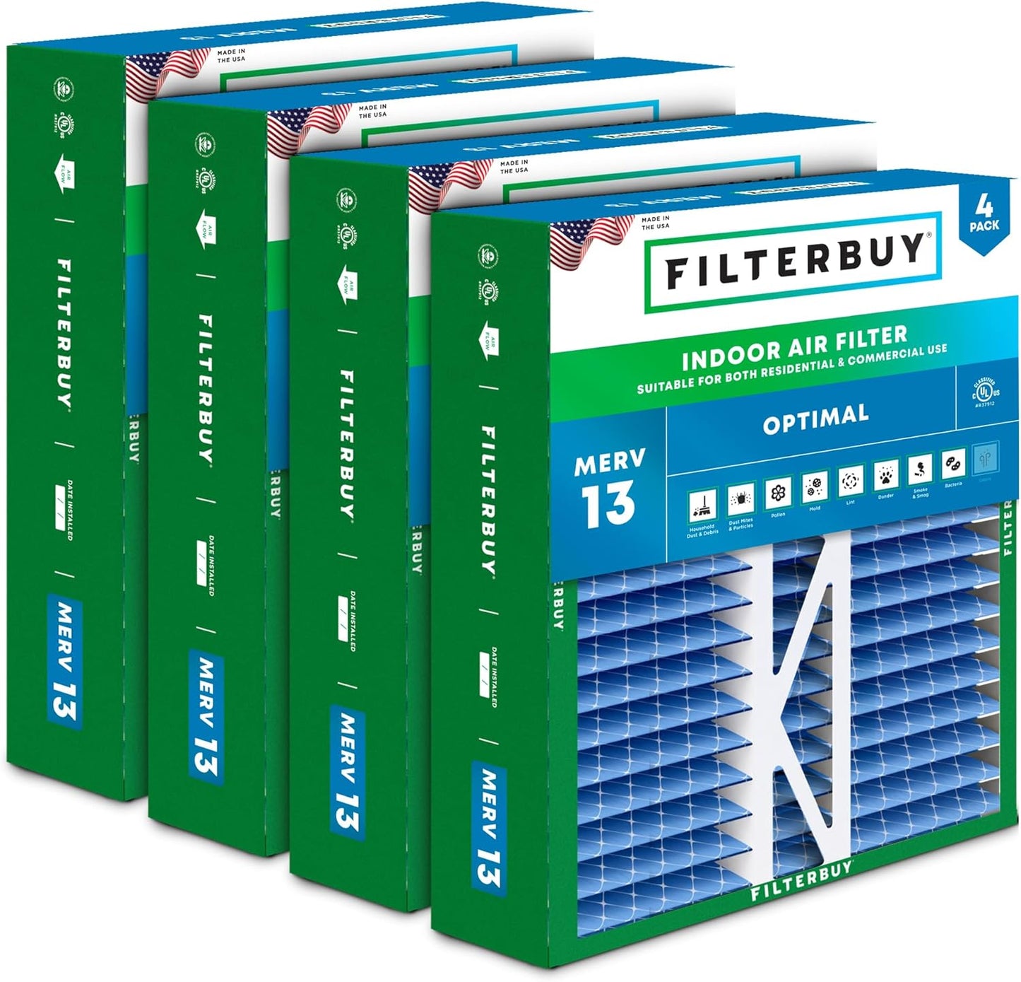Filterbuy 16x22x5 Air Filter MERV 13 for Healthy Living