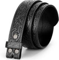 Western Leather Belt Strap for Men - Carved Snap-On Cowboy Belt
