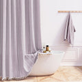 Lavender 72x78 Boho Farmhouse Shower Curtain - Thick Linen Blend