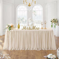 Champagne Gold Tulle Table Skirt 17ft for 6ft-8ft Tables - Elegant