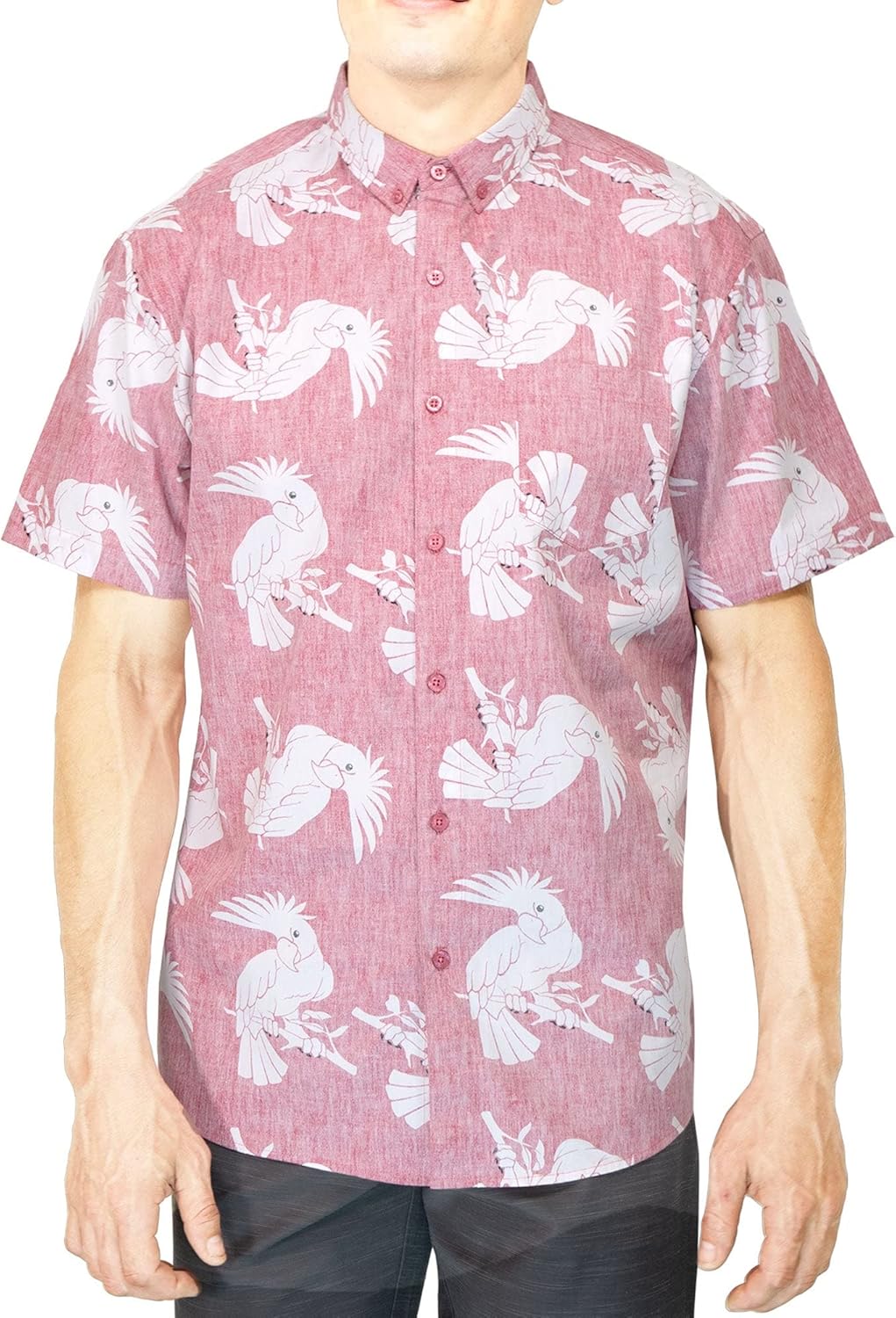 Mens Short Sleeve Button Down Novelty Print Shirts for Summer