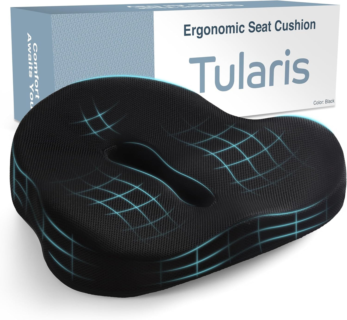 XL Pressure Relief Seat Cushion for Long Sitting Comfort