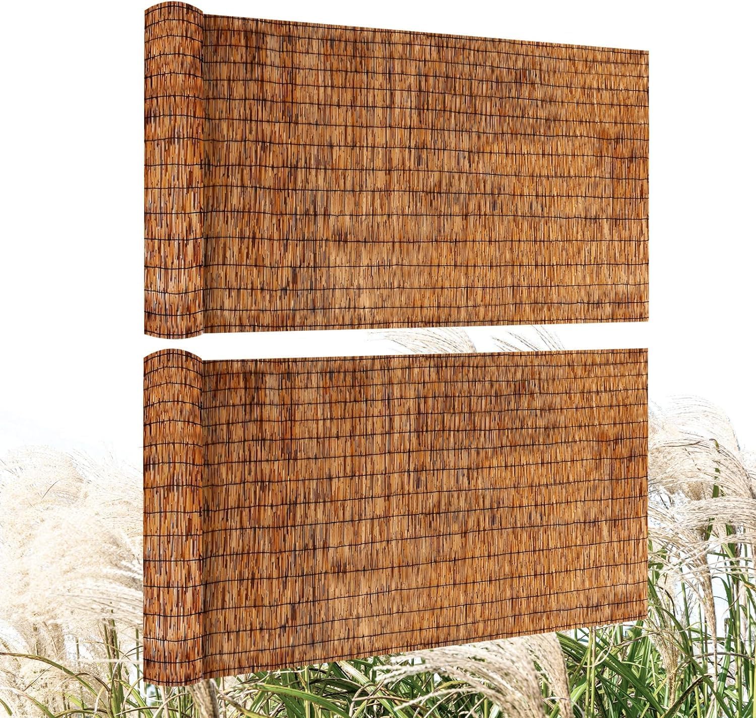Natural Reed Fencing Rolls for Privacy and Shade in Outdoor Spaces