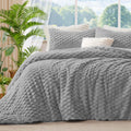 Fluffy Twin Comforter Set - Light Grey Fleece Soft Comforter for Twin