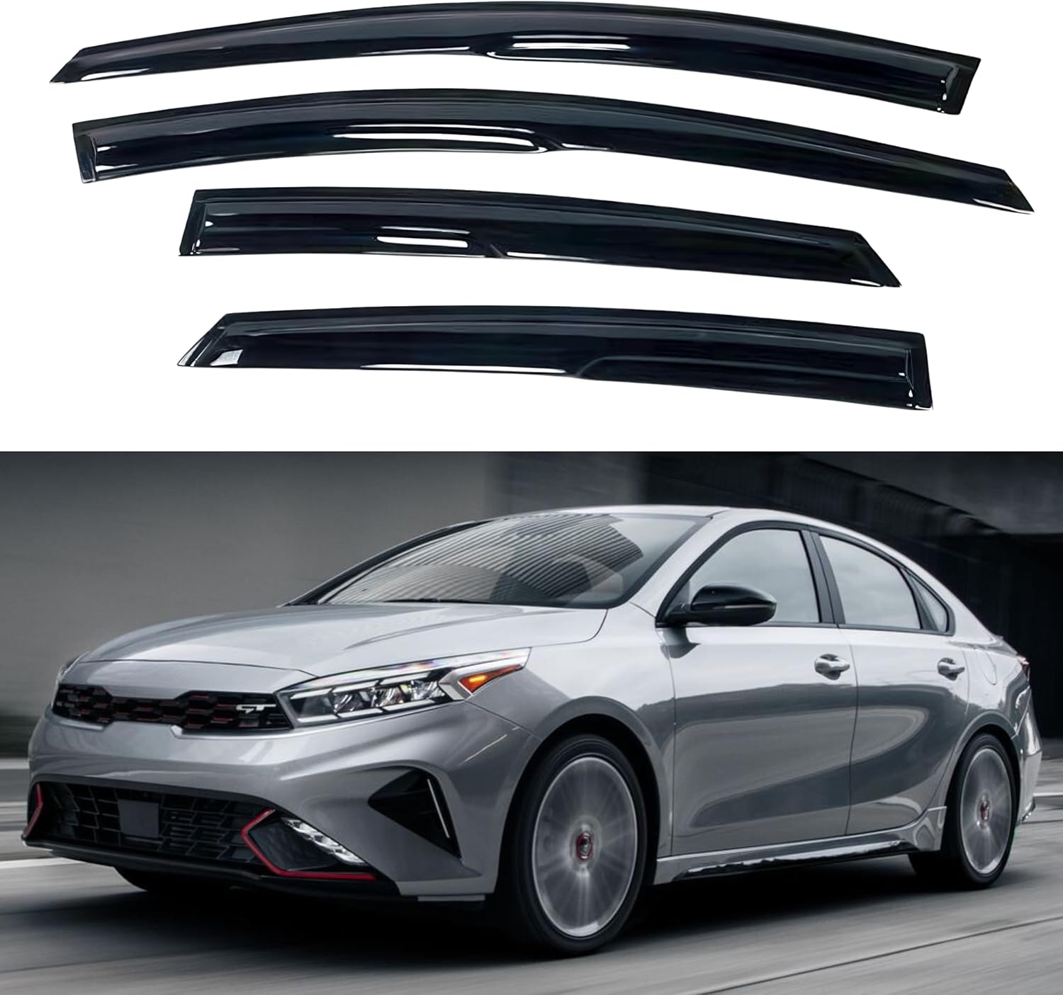 IG Window Visor for Kia Forte Sedan 2019-2024 - Durable Rain Guard