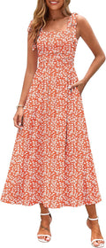 Spaghetti Strap Floral Maxi Dress with Pockets - Flowy Summer Fit