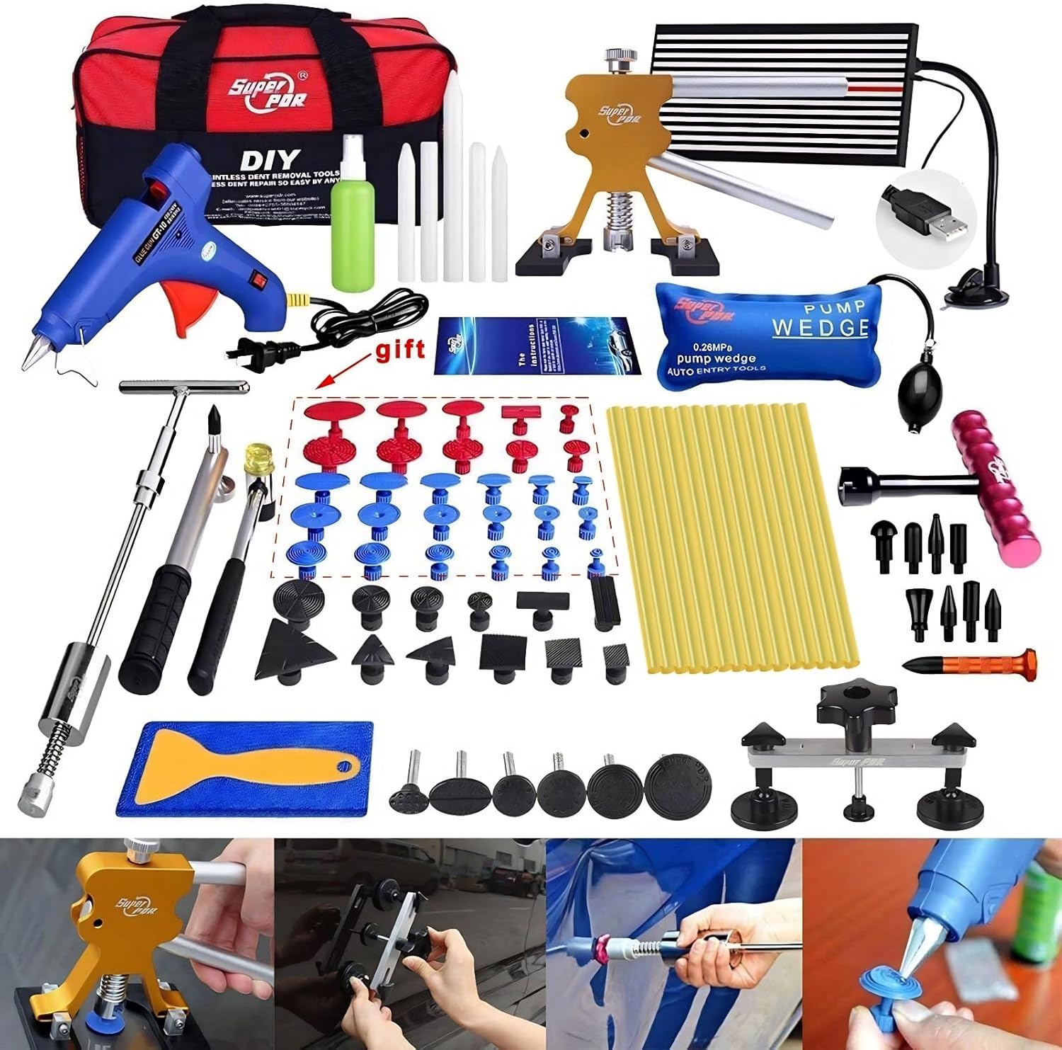 Super PDR Dent Puller Kit for Quick Paintless Dent Repair
