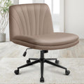 Orange Factory Criss Cross Chair with Wheels Comfy Wide Vanity Desk
