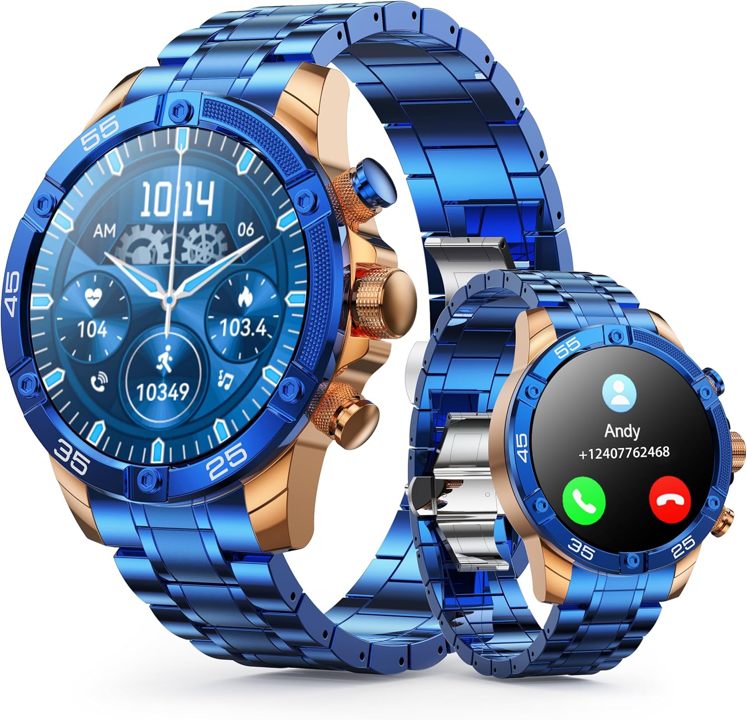 Stainless Steel Smartwatch with 1.53 HD Screen for Men