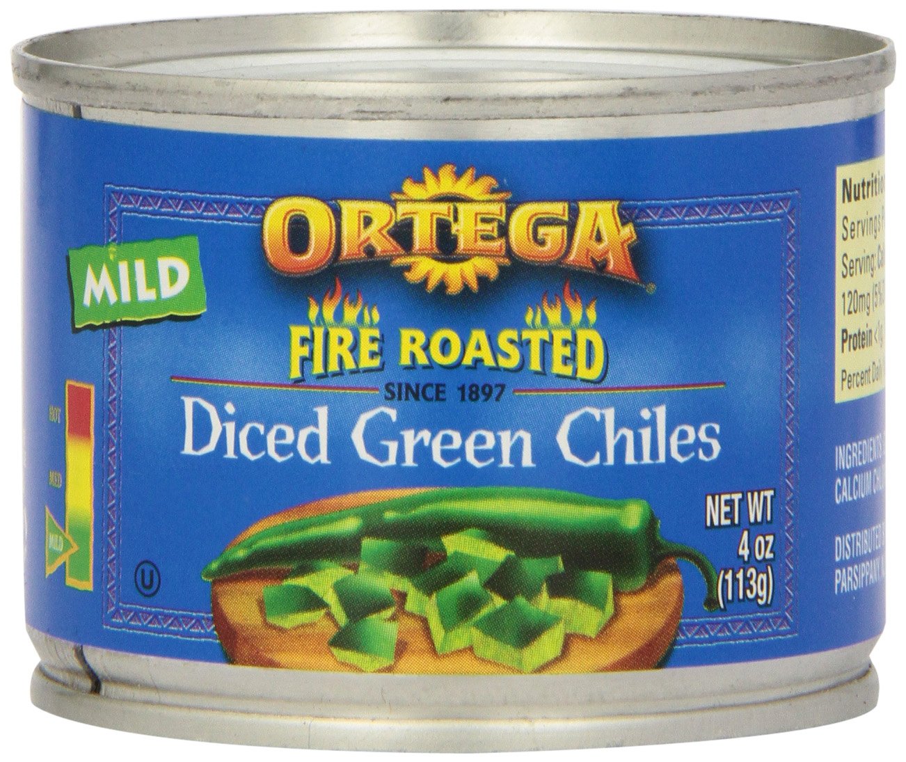 Diced Green Chiles by Ortega - Fire-Roasted Flavor for Meals