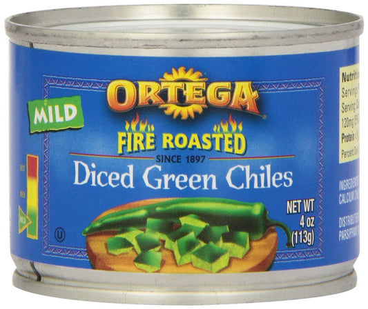 Diced Green Chiles by Ortega - Fire-Roasted Flavor for Meals