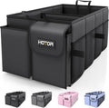 HOTOR Trunk Organizer for Car - Foldable 2-Compartment Trunk Caddy