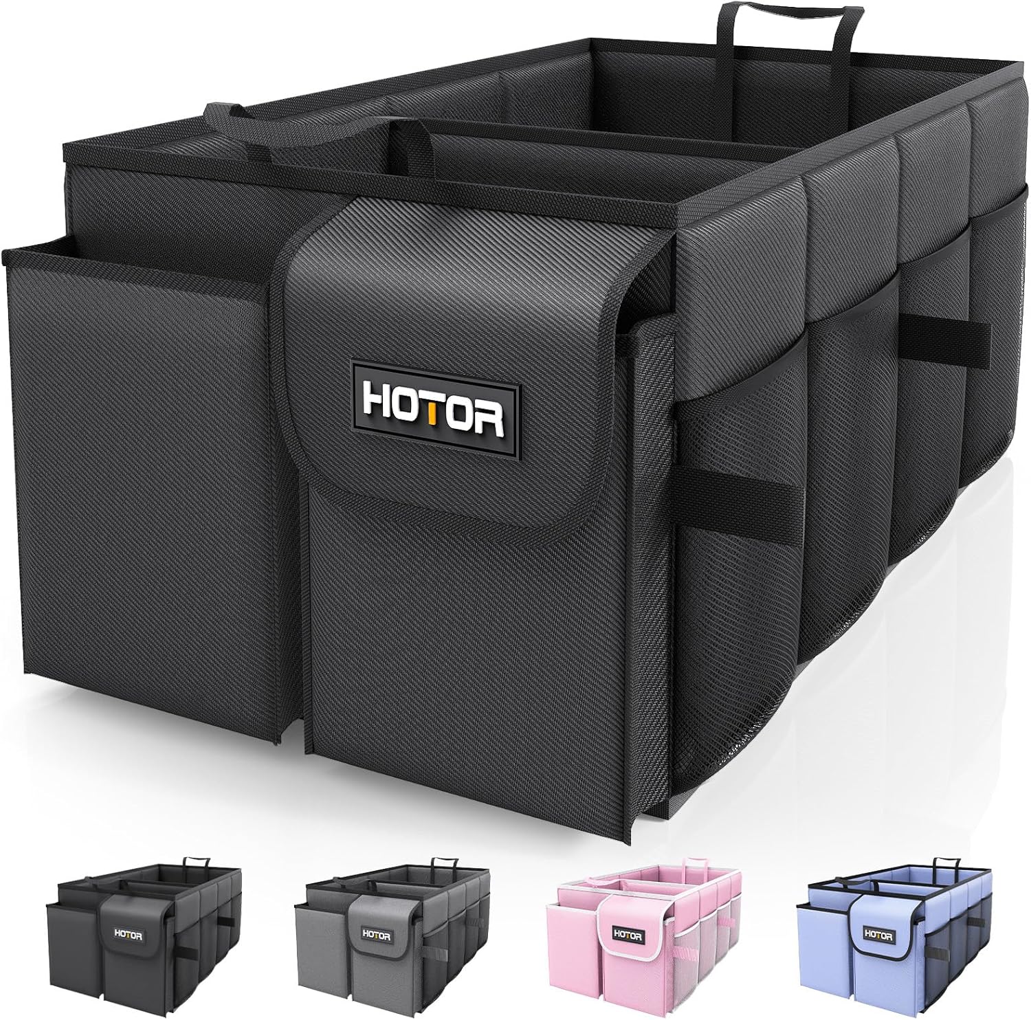 Sturdy HOTOR Trunk Organizer - Keep Your Car Neat & Tidy!