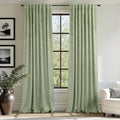 Sage Green Velvet Curtains 84 in Length 2 Panels Set - Room Darkening