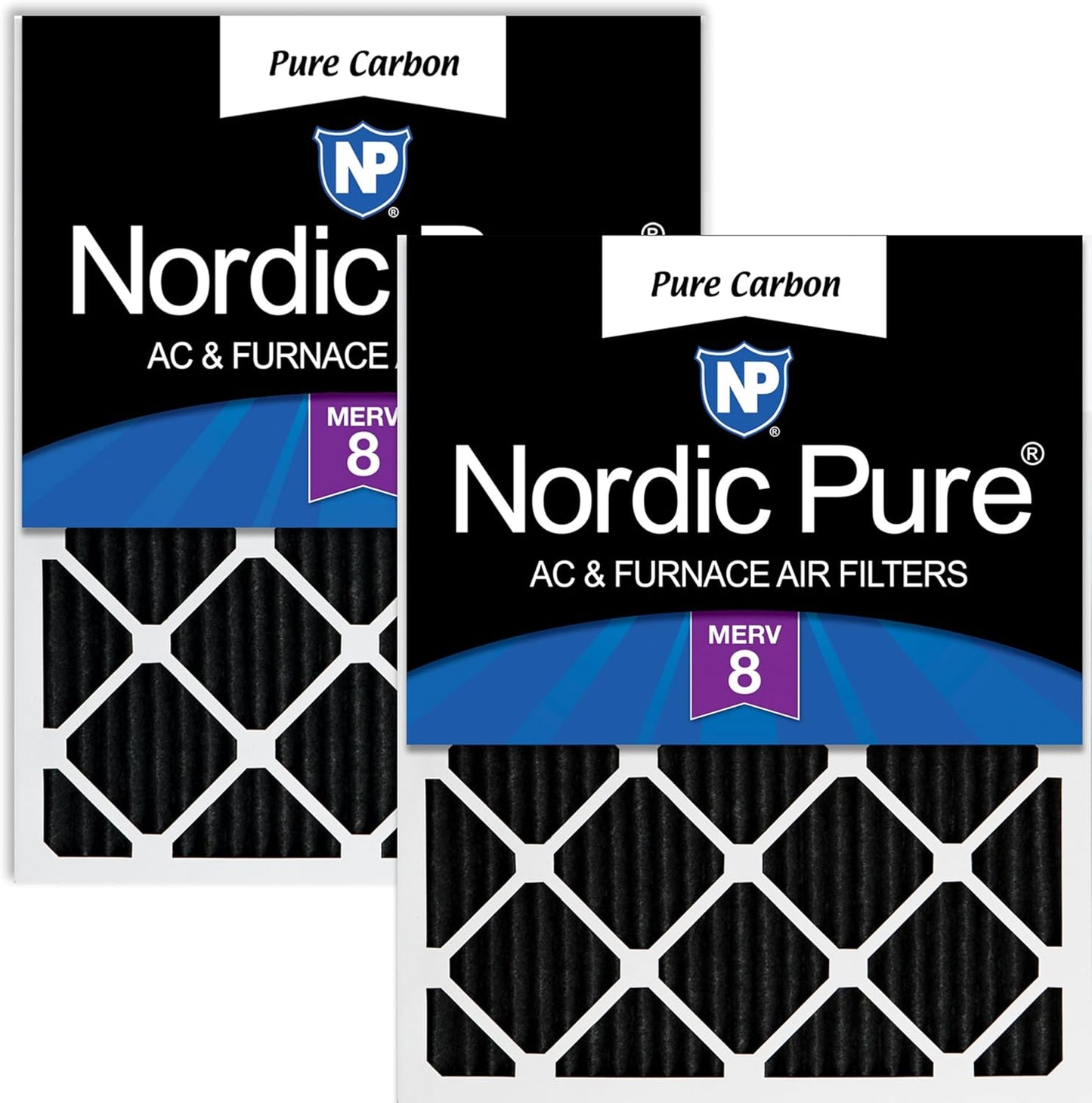 Nordic Pure 16x25x1 Carbon Pleated Air Filters for Odor Control