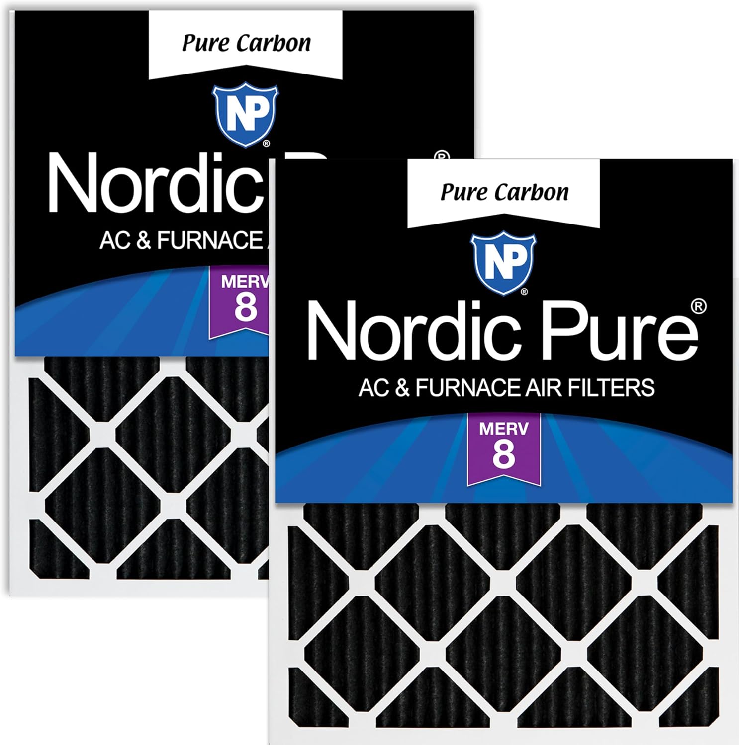 Nordic Pure 16x25x1 Carbon Pleated Air Filters for Odor Control