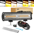 Auxbeam 12 in LED Light Bar 300W Amber White Strobe - Multi Mode