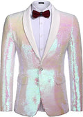 Men Shiny Sequin Blazer Tuxedo - Eye-Catching Party Jacket