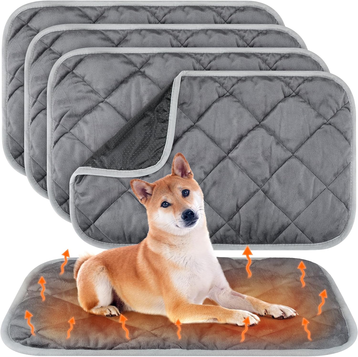 Self Heating Cat Pad for Cozy Comfort - 4 Pack Thermal Pet Mats