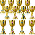 Medieval Molded Crown Goblets 12 Pc 8 oz Jeweled Gold - Party Chalices